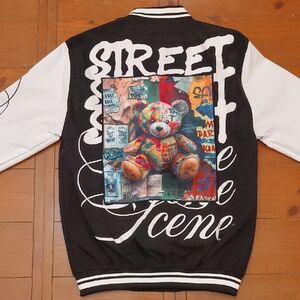 NWT Seven Souls Street Scene Jacket with Teddy Bear Picture